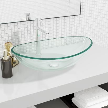 Chiuvetă, transparent, 54,5x35x15,5 cm, sticlă securizată GartenMobel Dekor