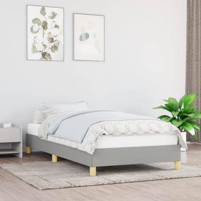 Cadru de pat fără saltea, gri deschis, 90x190 cm, textil GartenMobel Dekor