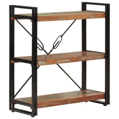 Bibliotecă cu 3 niveluri, 77x30x80 cm, lemn masiv reciclat/fier GartenMobel Dekor