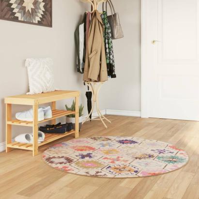 Covor lavabil, multicolor, Ø 120 cm, anti-alunecare GartenMobel Dekor