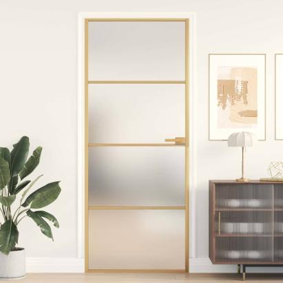 Ușă de interior Slim auriu 83x201,5cm sticlă temperată/aluminiu GartenMobel Dekor