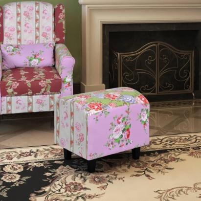 Taburet pentru picioare în mozaic, stil floral GartenMobel Dekor