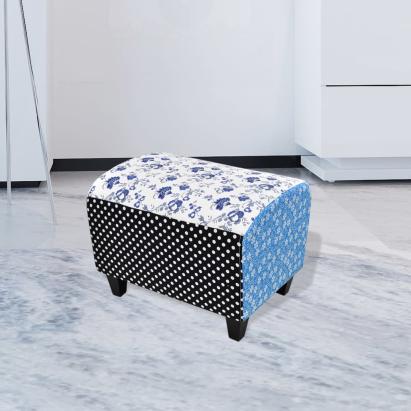 Taburet, design mozaic, albastru & alb GartenMobel Dekor