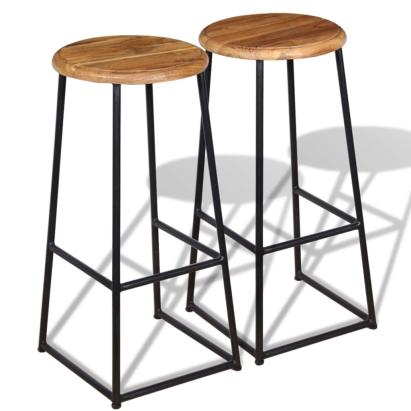 Scaune de bar, 2 buc., lemn masiv de tec GartenMobel Dekor