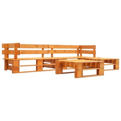 Set mobilier de grădină paleți, 4 piese, maro miere, lemn GartenMobel Dekor