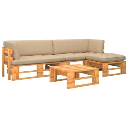 Set mobilier paleți, 4 piese, maro miere, lemn de pin tratat GartenMobel Dekor