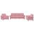 Set de canapele cu perne, 3 piese, roz, catifea GartenMobel Dekor