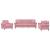 Set canapea cu perne, 3 piese, roz, catifea GartenMobel Dekor