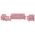Set canapea cu perne, 4 piese, roz, catifea GartenMobel Dekor