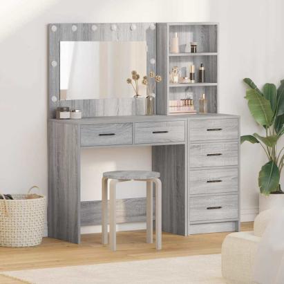 Masă de Machiaj Gri deschis 78,5 x 41 x 135 cm Lemn compozit GartenMobel Dekor