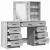 Masă de Machiaj 3 pcs Gri 40 x 41 x 135 cm Lemn compozit GartenMobel Dekor