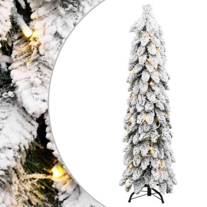 Brad de Crăciun artificial pre-iluminat 80 LED-uri/zăpadă 150cm GartenMobel Dekor