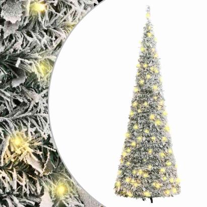 Brad de Crăciun artificial pop-up cu zăpadă, 50 LED-uri, 120 cm GartenMobel Dekor