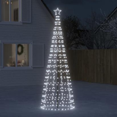 Pom de Crăciun LED cu țepi 570 LED-uri Alb Rece 300 cm GartenMobel Dekor