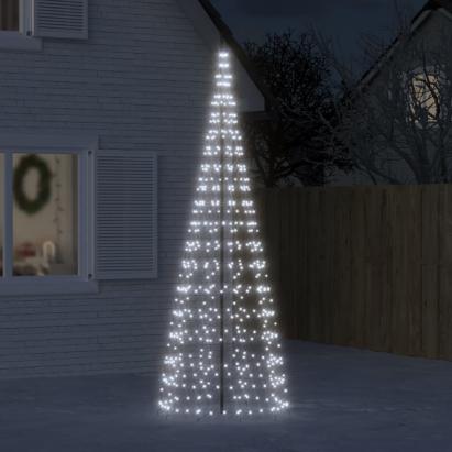 Pom de Crăciun LED pe stâlp 550 LED-uri Alb Rece 300 cm GartenMobel Dekor
