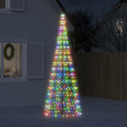 Pom de Crăciun LED pe stâlp 550 LED-uri colorate 300 cm GartenMobel Dekor