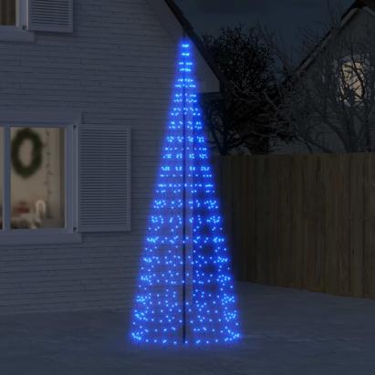 Pom de Crăciun LED pe stâlp 550 LED-uri Albastru 300 cm GartenMobel Dekor