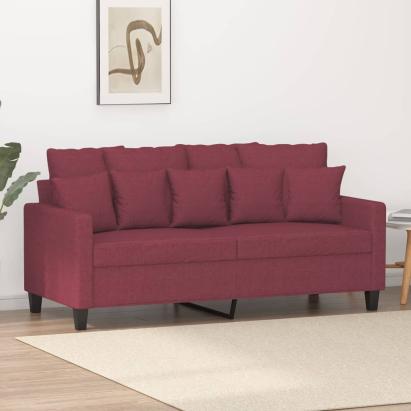Canapea cu 2 locuri, roșu vin, 140 cm, material textil GartenMobel Dekor