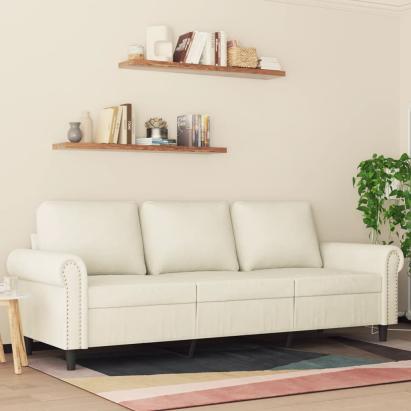 Canapea cu 3 locuri, crem, 180 cm, catifea GartenMobel Dekor
