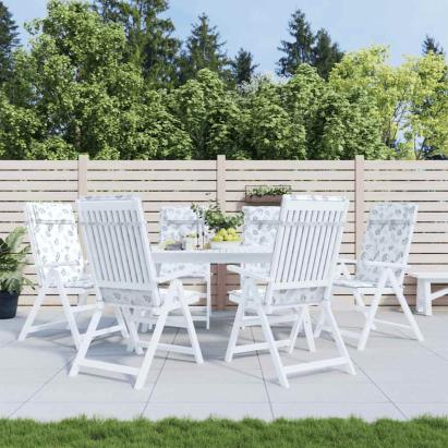 Perne de scaun spătar înalt, 6 buc, model frunze, textil Oxford GartenMobel Dekor