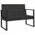 Bancă de grădină cu perne, negru, 106 cm, poliratan GartenMobel Dekor