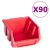 Set cutii depozitare 96 piese cu panouri de perete, roșu&negru GartenMobel Dekor