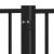 Poartă câini pliabilă cu ușă 6 panouri negru, 480 cm, lemn plop GartenMobel Dekor