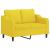 Set de canapele cu perne, 3 piese, galben deschis, textil GartenMobel Dekor