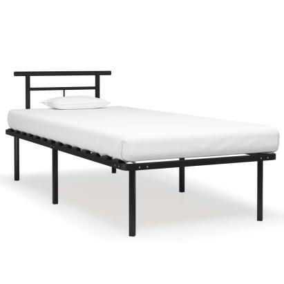 Cadru de pat, negru, 90 x 200 cm, metal GartenMobel Dekor
