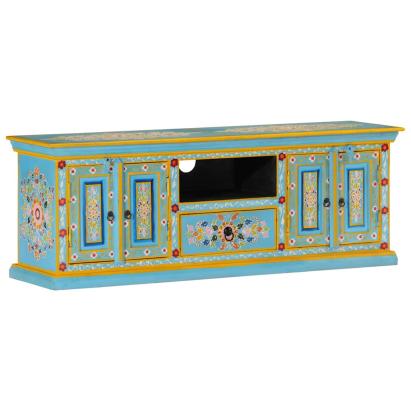 Comodă TV, albastru, 110x30x40 cm, lemn masiv de mango GartenMobel Dekor