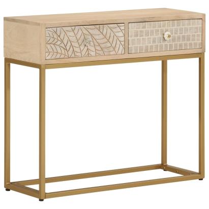 Masă consolă, 90x30x76 cm, lemn masiv de mango și fier GartenMobel Dekor