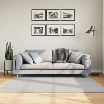 Covor HUARTE, fir scurt, moale și lavabil, gri, 160x160 cm GartenMobel Dekor