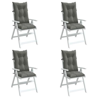 Perne scaun cu spătar înalt 4 buc. melanj gri 120x50x7cm textil GartenMobel Dekor