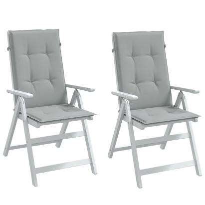 Perne scaun cu spătar înalt 2 buc. melanj gri 120x50x4cm textil GartenMobel Dekor