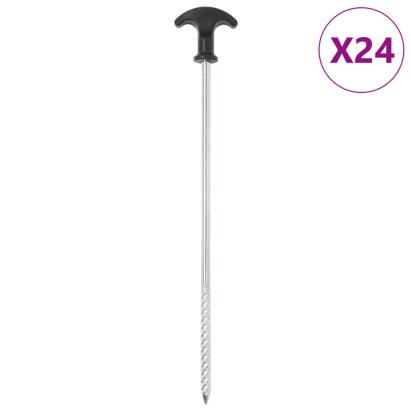 Țăruși de cort, 24 buc., 30 cm, Ø7 mm, oțel galvanizat GartenMobel Dekor