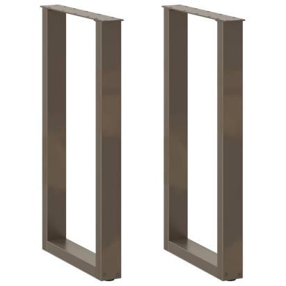 Picioare de masă de bar în formă de U, 2 buc., oțel natural, 40x(90-91) cm GartenMobel Dekor