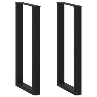 Picioare de masă de bar în formă de U, 2 buc., negru, 50x(100-101) cm, oțel GartenMobel Dekor