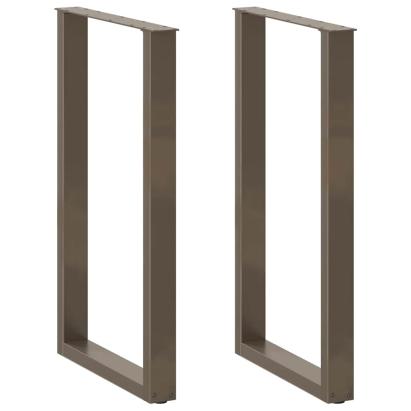Picioare de masă de bar în formă de U, 2 buc., oțel natural, 60 x (100-101) cm GartenMobel Dekor