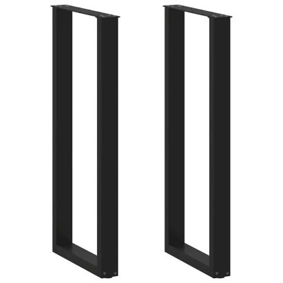 Picioare de masă de bar în formă de U, 2 buc., negru, 50x(110-111) cm, oțel GartenMobel Dekor