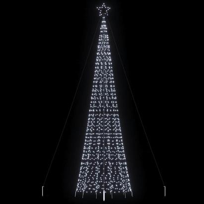 Pom de Crăciun LED cu țepi 1534 LED-uri Alb Rece 500 cm GartenMobel Dekor
