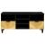 Cabinet TV Negru și Aur 100 x 33 x 46 cm Lemn masiv de mango GartenMobel Dekor