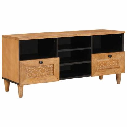 Cabinet TV Maro deschis 100 x 33 x 46 cm Lemn masiv de mango GartenMobel Dekor