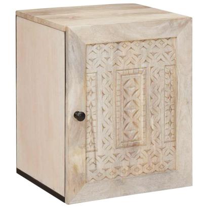 Dulap de Baie cu ușă Alb 38 x 33.5 x 160 cm Lemn solid de mango GartenMobel Dekor