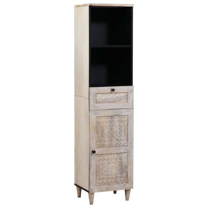 Dulap de Baie cu ușă Alb 38 x 33.5 x 160 cm Lemn solid de mango GartenMobel Dekor