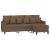 Canapea cu 3 locuri cu taburet, maro, 180 cm, material textil GartenMobel Dekor