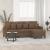 Canapea cu 3 locuri cu taburet, maro, 180 cm, material textil GartenMobel Dekor