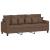 Canapea cu 3 locuri cu taburet, maro, 180 cm, material textil GartenMobel Dekor