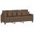 Set de canapele cu perne, 3 piese, maro, textil GartenMobel Dekor