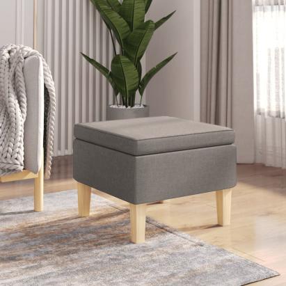 Scaun cu picioare din lemn, gri taupe, material textil GartenMobel Dekor