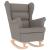 Scaun balansoar cu taburet, gri taupe, material textil GartenMobel Dekor